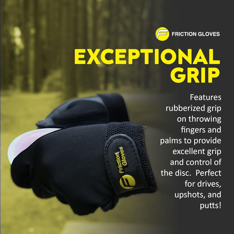 Friction Gloves Disc Sports Gloves - Rubberized Palm and Fingers for Amazing Grip on All Your Throws - Perfect for Driving & Putting - Play Your Best in Any Weather - Image 3